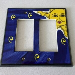 Sun Double Ceramic Light Switch Cover